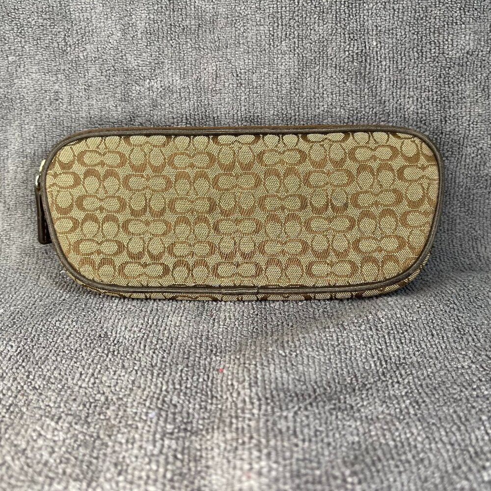 Vintage Coach Zip Pouch in Brown Signature Canvas
